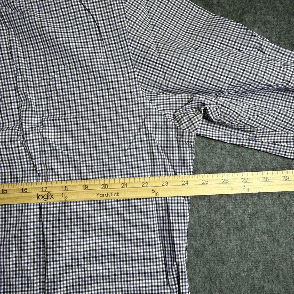Ralph Lauren Shirt Mens XL Pony Purple Black Plaid 100%‎ Cotton Button Down